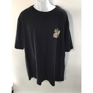 Caribbean Three Palm Cigar Bar Graphic T-Shirt Men 3XT Black Cotton Short Sleeve